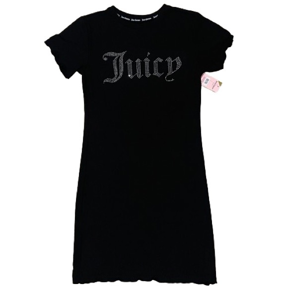 NEW Juicy Couture Black Ribbed Rhinestone Nightgown - Picture 2 of 9